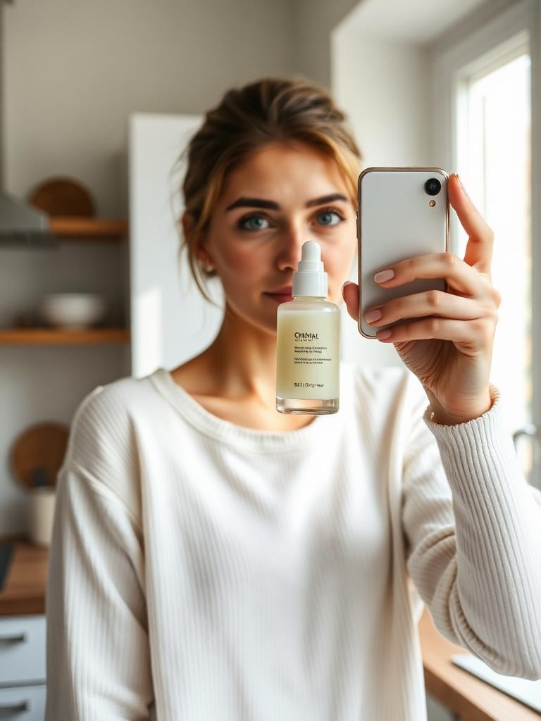 Creator filmer UGC-content med sin telefon